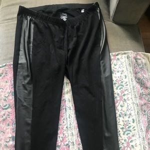 Torrid leggings with leather stripe